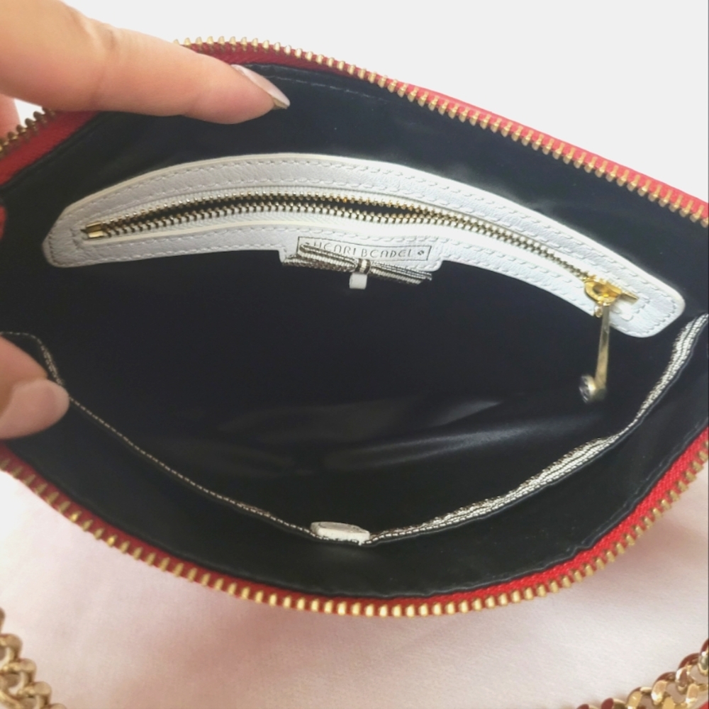 Henri Bendel Red Leather Chain Shoulder Bag - Picture 4 of 12